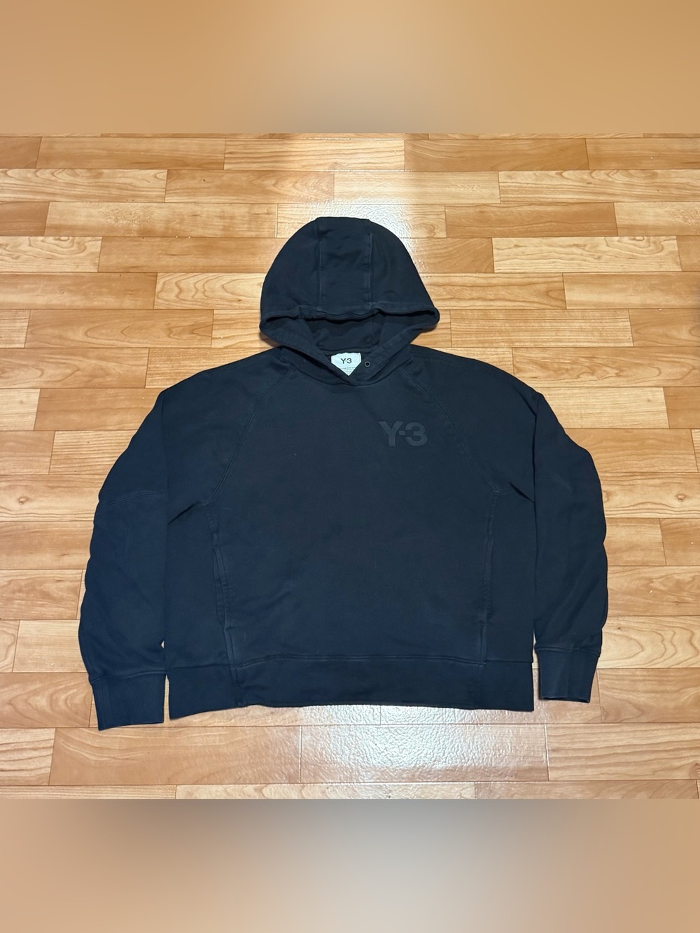 Y-3 Black Hoodie Sweatshirt - Minimal Logo Pullover